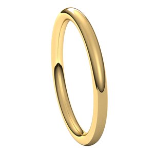 18K Yellow 2 mm Full Round Comfort-Fit Band