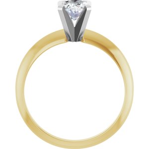 14K Yellow/White 7 x 5 mm Oval Solitaire Engagement Ring Mounting