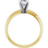 14K Yellow/White 7 x 5 mm Oval Solitaire Engagement Ring Mounting