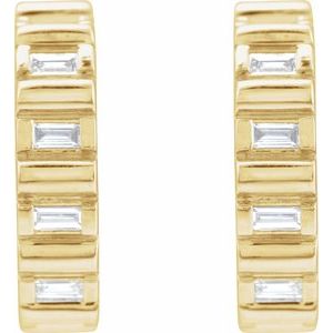14K Yellow 1/5 CTW Natural Diamond 11.6 mm Hoop Earrings