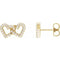 14K Yellow 1/5 CTW Natural Diamond Interlocking Heart Earrings