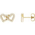 14K Yellow 1/5 CTW Natural Diamond Interlocking Heart Earrings