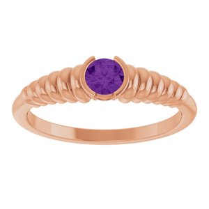 14K Rose Natural Amethyst Ring