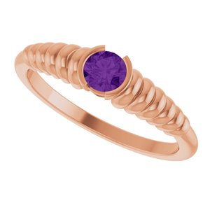 14K Rose Natural Amethyst Ring