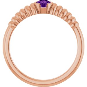 14K Rose Natural Amethyst Ring