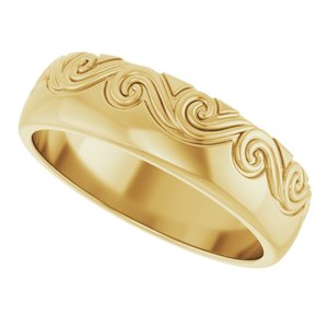 14K Yellow 6 mm Sculptural Band Size 10