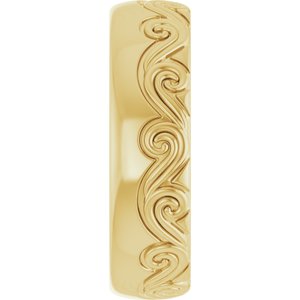 14K Yellow 6 mm Sculptural Band Size 10