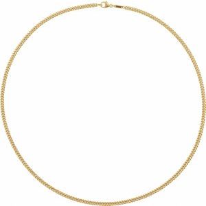 14K Yellow 2.9 mm Curb 18" Chain