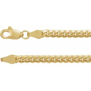 14K Yellow 3.3 mm Cuban Link Curb 18" Chain