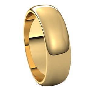 18K Yellow 6 mm Half Round Band Size 10