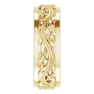 14K Yellow 7 mm Sculptural Band Size 7.5