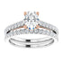 14K White/Rose 7 x 5 mm Oval 1/4 CTW Natural Diamond Semi-Set Engagement Ring