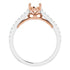14K White/Rose 7 x 5 mm Oval 1/4 CTW Natural Diamond Semi-Set Engagement Ring