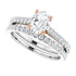 14K White/Rose 7 x 5 mm Oval 1/4 CTW Natural Diamond Semi-Set Engagement Ring