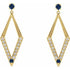 14K Yellow Natural Blue Sapphire & 3/8 CTW Natural Diamond Geometric Earrings