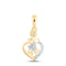 10k YELLOW GOLD 1/12CTW DIAMOND NK GIFT | MOM HEART PENDANT