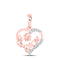 10k ROSE GOLD 1/20 CTW DIAMOND NK GIFT | MOM HEART PENDANT