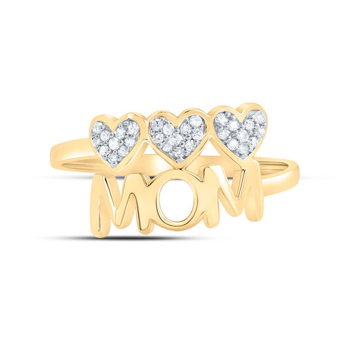 10k YELLOW GOLD 1/10 CTW DIAMOND P1 GIFT | MOM HEART RING