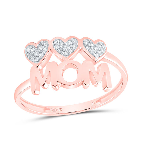 10k ROSE GOLD 1/10 CTW DIAMOND P1 GIFT | MOM HEART RING