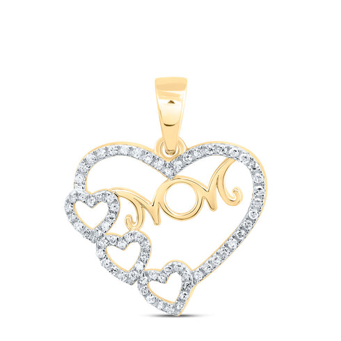 10k YELLOW GOLD 1/6 CTW DIAMOND P1 GIFT | MOM HEART PENDANT