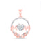 10k ROSE GOLD 1/6 CTW DIAMOND P1 GIFT | MOM HEART FLOWER PENDANT