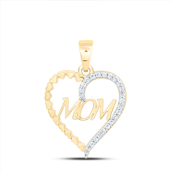 10k YELLOW GOLD 1/10 CTW DIAMOND P1 GIFT | MOM HEART PENDANT