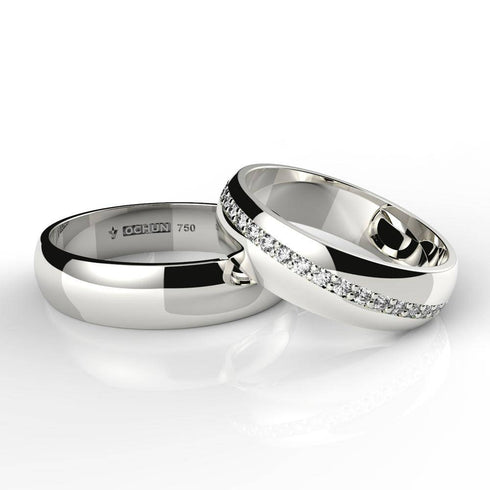 Frigga - Anillos de Matrimonio Oro Blanco 18K - Ochun Joyeros - Ochun Joyeros