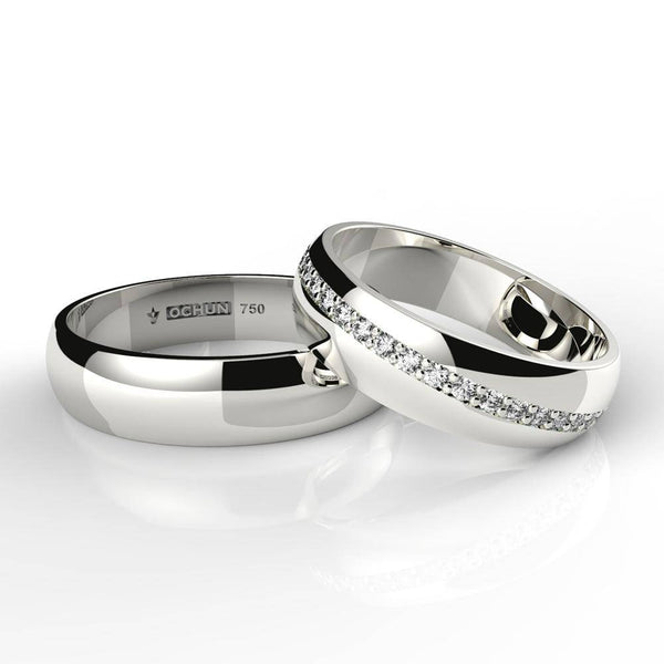 Frigga - Anillos de Matrimonio Oro Blanco 18K - Ochun Joyeros - Ochun Joyeros