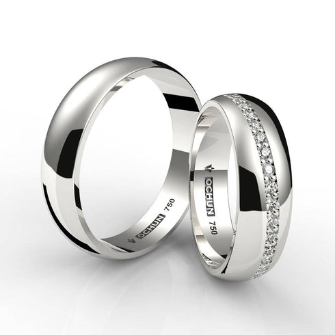 Frigga - Anillos de Matrimonio Oro Blanco 18K - Ochun Joyeros - Ochun Joyeros