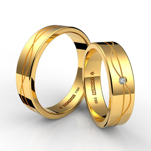Azyz - Anillos De Matrimonio Oro 18K - Ochun Joyeros - Ochun Joyeros