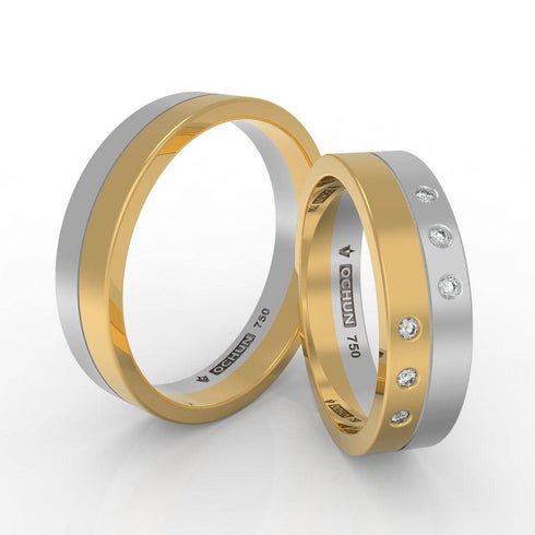 Marianne - Anillos De Matrimonio Oro 18K - Ochun Joyeros - Ochun Joyeros