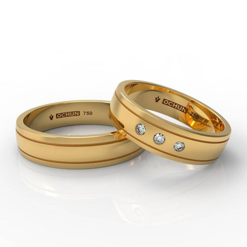 Neha - Anillos De Matrimonio Oro 18K - Ochun Joyeros - Ochun Joyeros