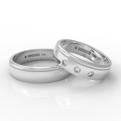 Ezra - Anillos De Matrimonio Oro 18K - Ochun Joyeros - Ochun Joyeros