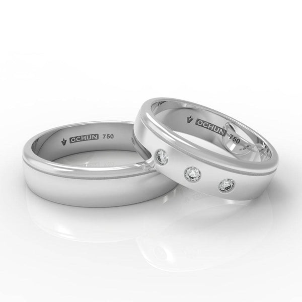 Ezra - Anillos De Matrimonio Oro 18K - Ochun Joyeros - Ochun Joyeros