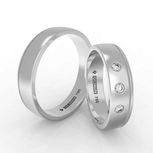 Ezra - Anillos De Matrimonio Oro 18K - Ochun Joyeros - Ochun Joyeros