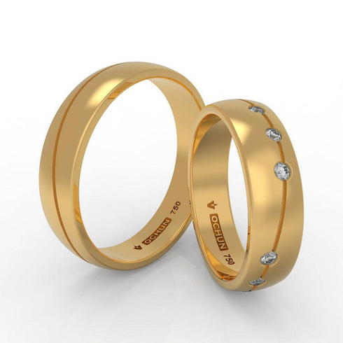 Aiyana - Anillos De Matrimonio Oro 18K - Ochun Joyeros - Ochun Joyeros