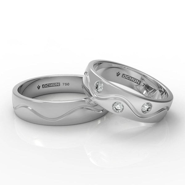 Chayla - Anillos De Matrimonio Oro 18K - Ochun Joyeros - Ochun Joyeros