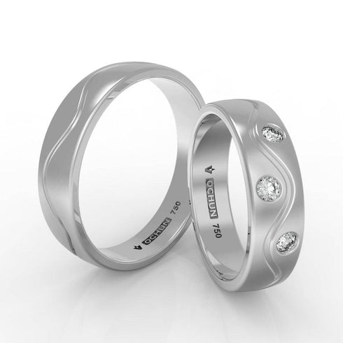 Chayla - Anillos De Matrimonio Oro 18K - Ochun Joyeros - Ochun Joyeros