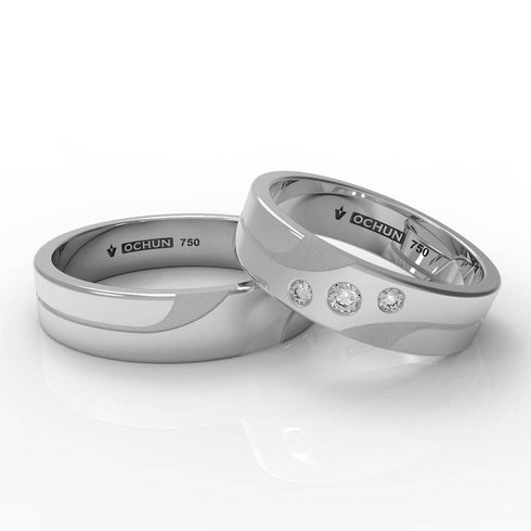 Kiyomi - Anillos De Matrimonio Oro 18K - Ochun Joyeros - Ochun Joyeros