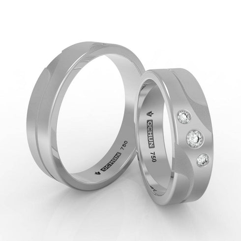 Kiyomi - Anillos De Matrimonio Oro 18K - Ochun Joyeros - Ochun Joyeros