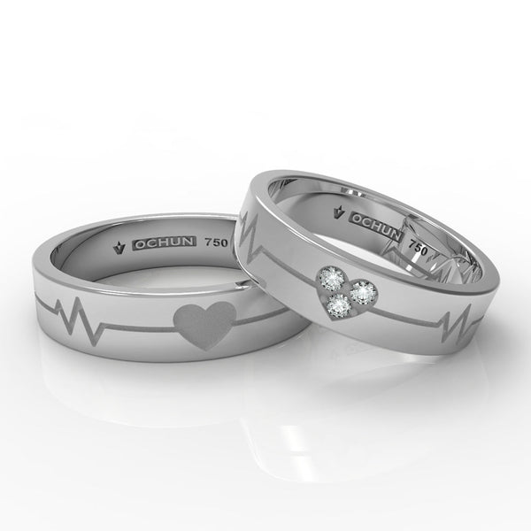 Agni Liv - Anillos De Matrimonio Oro Blanco 18K - Ochun Joyeros