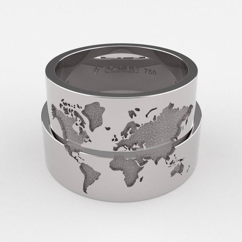 Mapamundi - Anillos De Matrimonio Oro 18K - Ochun Joyeros - Ochun Joyeros