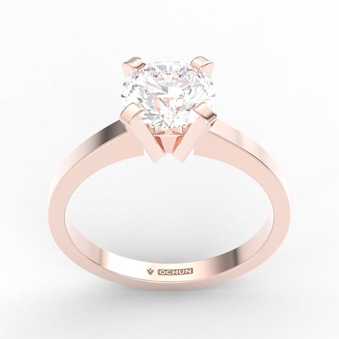 Alba AC001M14K - Engagement Ring 14K Gold Moissanite