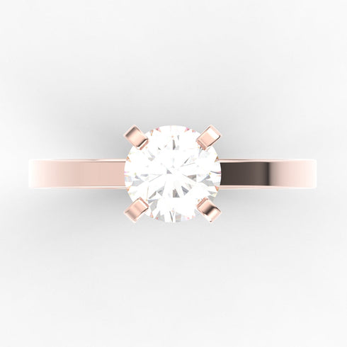 Alba AC001M18K - Engagement Ring 18K Gold Moissanite