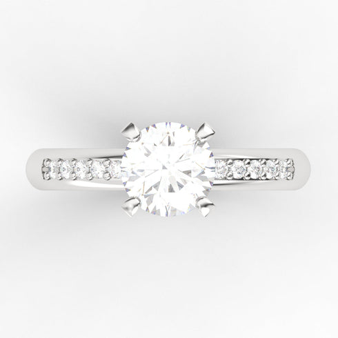 Adelineth AC004M14K - Engagement Ring 14K Gold Moissanite