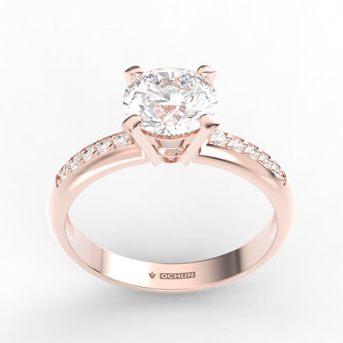 Adelineth AC004M14K - Engagement Ring 14K Gold Moissanite