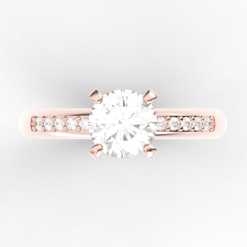 Adelineth AC004M18K - Engagement Ring 18K Gold Moissanite