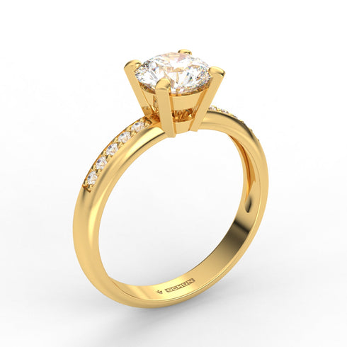 Adelineth AC004D18K - Engagement Ring 18K Gold Lab Grown Diamond