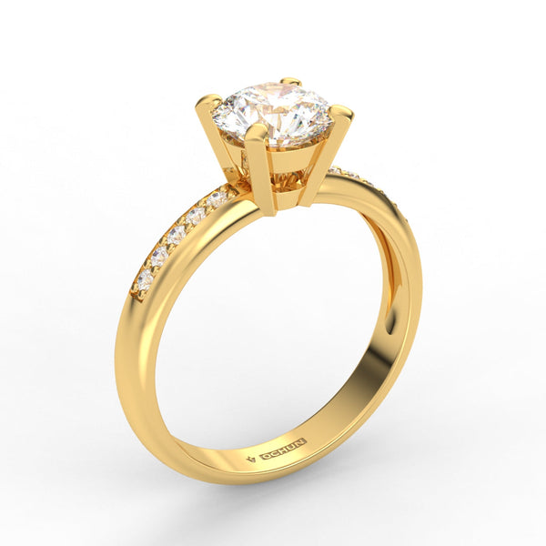 Adelineth AC004M14K - Engagement Ring 14K Gold Moissanite