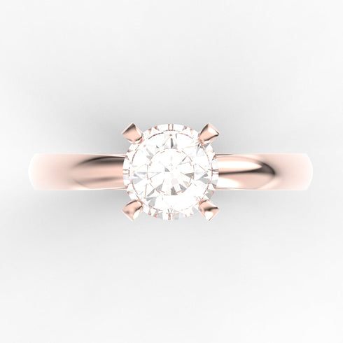 Cora AC005M14K - Engagement Ring 14K Gold Moissanite